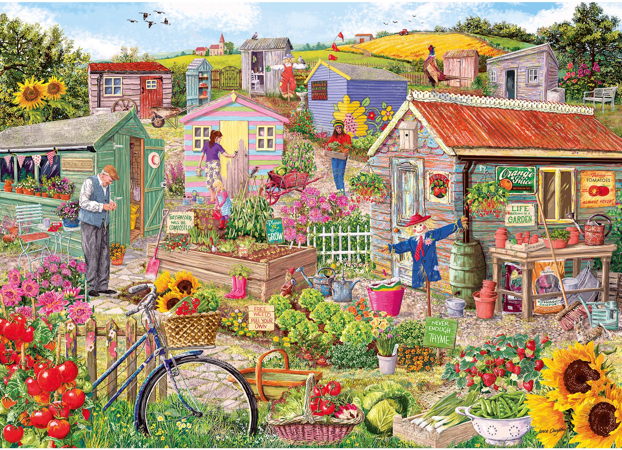 Gibsons Jigsaw Life on the Allotment 1000 Piece Puzzle - Image 2