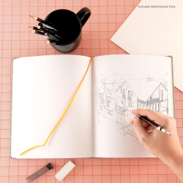 Royal & Langnickel 8.5 x 11 inch Grey Fabric Hardbound Sketchbook