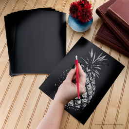 Royal & Langnickel Engraving Art Blank Board White Foil 8 x 10 Pk of 6