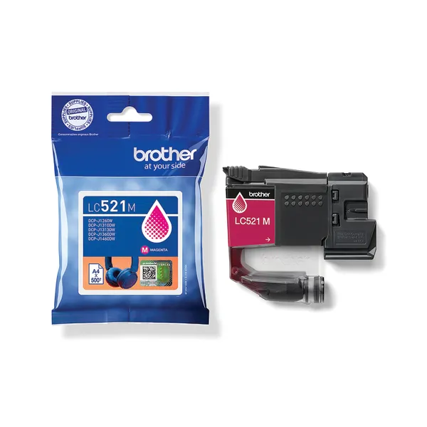 Brother Ear Phones LC521M Magenta Ink Cartridge - Image 2