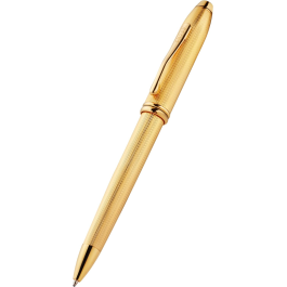 Cross Townsend Polished 23KT Gold Plated Engraved Diamond Pattern Ballpoint