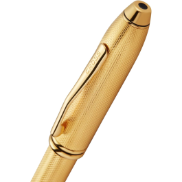 Cross Townsend Polished 23KT Gold Plated Engraved Diamond Pattern Ballpoint