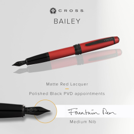 Cross Bailey Matte Red Lacquer Fountain Pen
