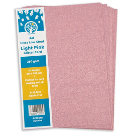 Oakwood A4 Glitter Card Light Pink 10 sheet