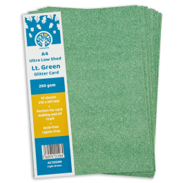 Oakwood A4 Glitter Card Light Green 10 sheet