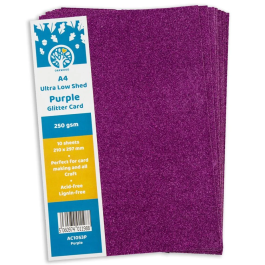 Oakwood A4 Glitter Card Deep Purple 10 sheet