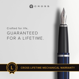 Cross Calais Chrome & Blue Lacquer Fountain Pen