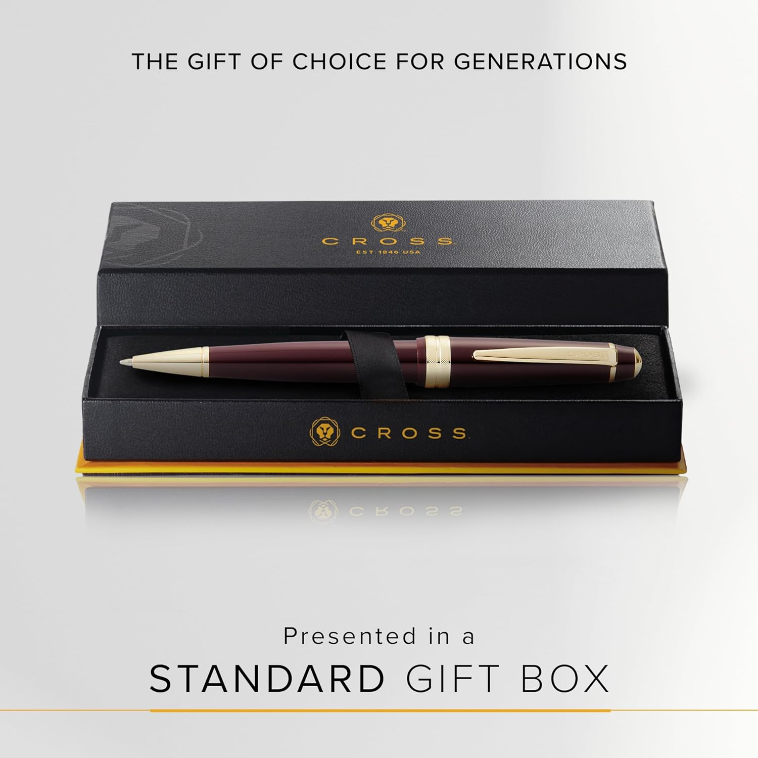 Cross Bailey Light Polished Burgundy Resin and Gold Tone Ballpoint Pen - Image 3