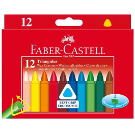 Faber-Castell Triangular Wax Crayons Pk 12