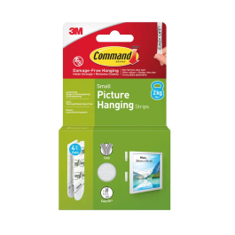 3M Command Picture Hanging Strips 4 Pairs Small White