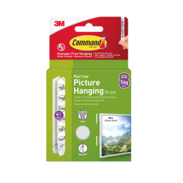 3M Command Picture Hanging Strips 4 Pairs Narrow White