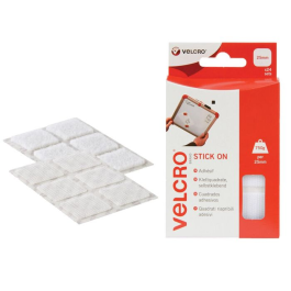Velcro Stick on Squares Hook & Loop 25mm White