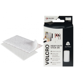 Velcro Heavy Duty Stick on Stripes Hook & Loop 50 x 100mm White