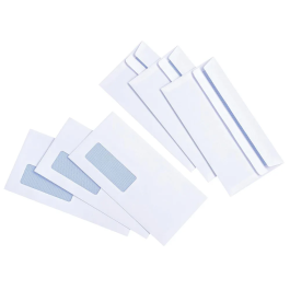 Essential Business Envelopes DL Self-Seal Window 80 gsm White Box 1000