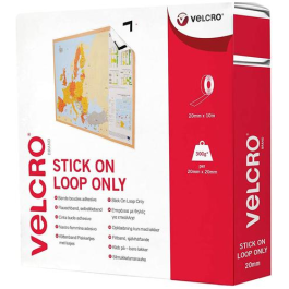 Velcro Sticky Loop Strip 20mmx10m White