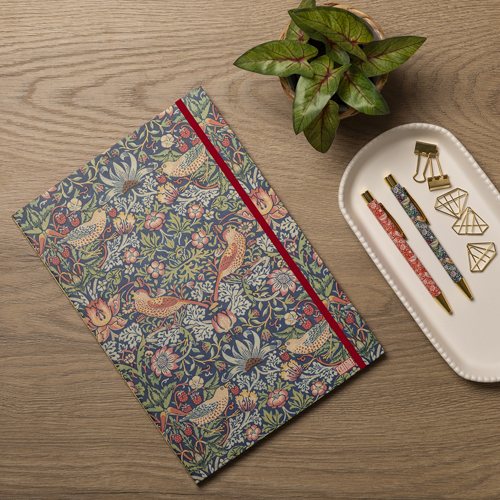 The Gifted stationery Co A4 Notebook Strawberry Thief - Image 2