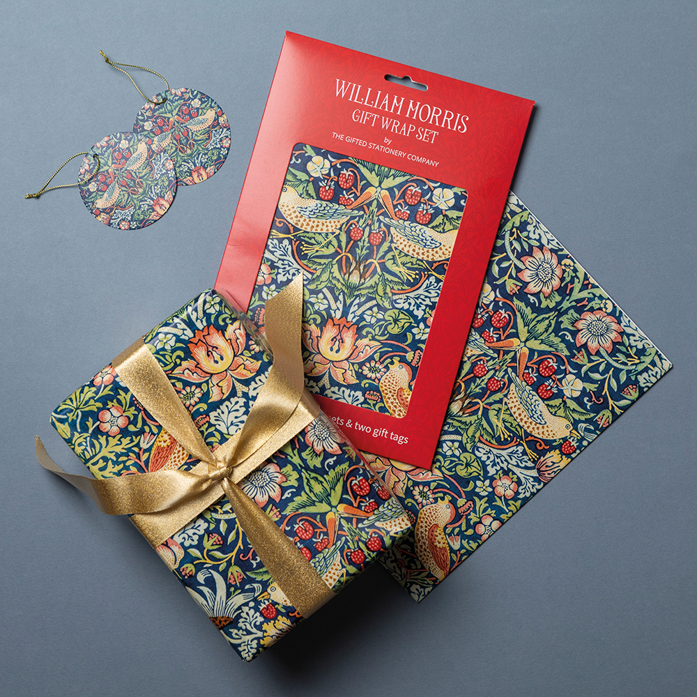 The Gifted stationery Co Gift Wrap Set Strawberry Thief - Image 2