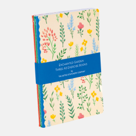 The Gifted stationery Co A5 Exercise Books – Set of 3 – Enchanted Garden