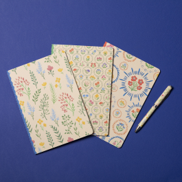The Gifted stationery Co A5 Exercise Books – Set of 3 – Enchanted Garden