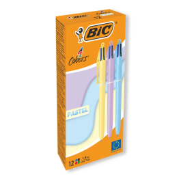Bic 4 Colours Ballpoint Pen Pastel Barrel Medium
