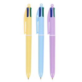 Bic 4 Colours Ballpoint Pen Pastel Barrel Medium