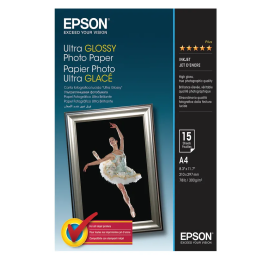 Epson A4 Ultra Glossy Photo A4 Paper 300gsm Pack 15 Sheets