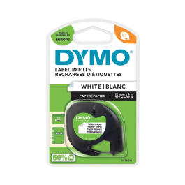 Dymo LetraTag Paper Tape 12mm x 4m White