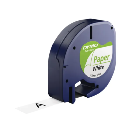 Dymo LetraTag Paper Tape 12mm x 4m White