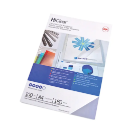 GBC HiClear A4 Binding Cover 150 Micron Clear Pk 50