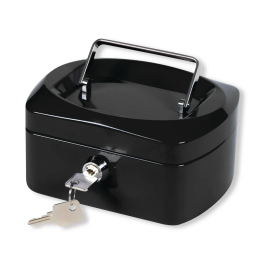 Q-Connect Metal Cash Box 6 Inch Black