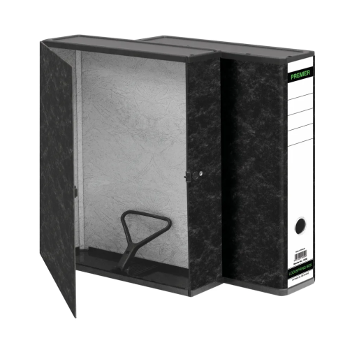 White Box Foolscap Box File Black Cloud Design • Colemans