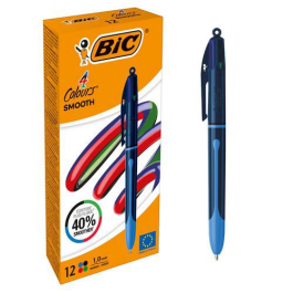 Bic 4 Colours Pro Ballpoint Pen Blue Barrel Medium