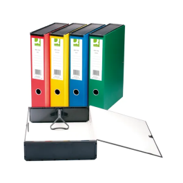 Q-Connect 75mm Box Files Foolscap Assorted Colours