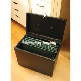 Cathedral Metal File Box Home Office A4 Black