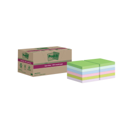 3M Post-it Super Sticky Recycle 47.6×47.6 Assorted Pk 12
