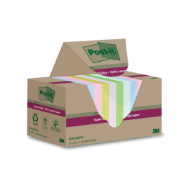3M Post-it Super Sticky Recycle 47.6×47.6 Assorted Pk 12