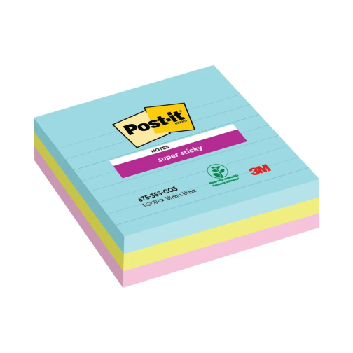 3M Post-It Super Sticky XL Notes 101x101mm Lined Cosmic Pk 3 • Colemans