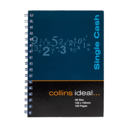 Collins Ideal A6 Cashbook Wiro Single Cash 120 Pages Blue