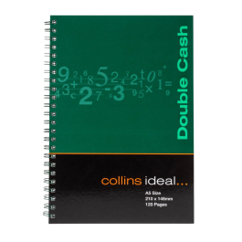 Collins Ideal A5 Cashbook Wiro Double Cash 120 Pages Green