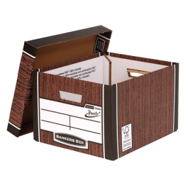 Fellowes Bankers Box Premium Presto Storage Box Woodgrain