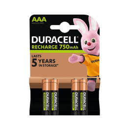 Duracell Rechargeable AAA NiMH 750mAh Battery Pack 4