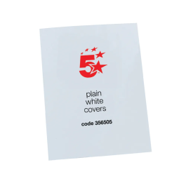5 Star Binding Covers A4 250gsm Gloss White Pack 100