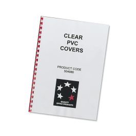 5 Star Comb Binding Covers A4 PVC 150 Micron Clear Pack 100