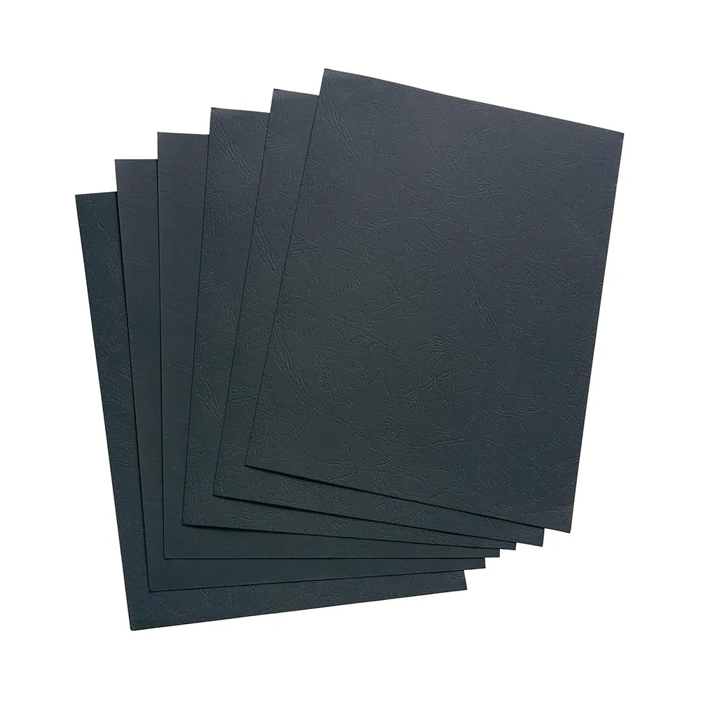 5 Star Binding Covers A4 240gsm Leather Grain Black Pack 100