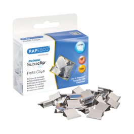 Rapesco Supaclip 60 Refill Stainless Steel Pk 100