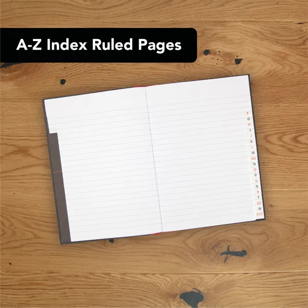 Black n' Red A-Z Casebound Hardback Notebooks Pk 5 - Image 2