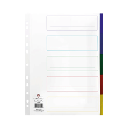 Concord Index 5-Part A4 Extra Wide Polypropylene Multicoloured