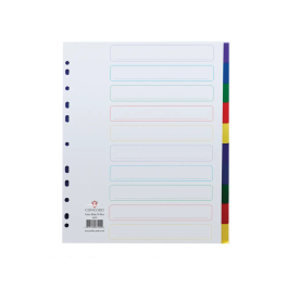 Concord Index 10-Part A4 Extra Wide Polypropylene Multicoloured