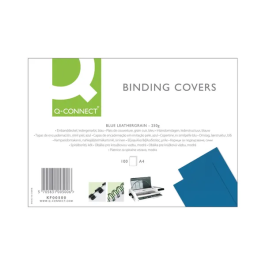 Q-Connect A4 Blue Leathergrain Comb Binder Cover Pack 100