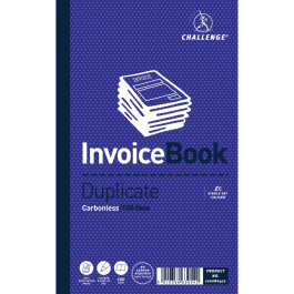 Challenge Carbonless Duplicate Invoice Single VAT Column Book 210x130mm